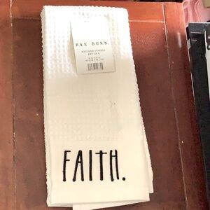 Rae Dunn Faith Hope Kitchen towels.